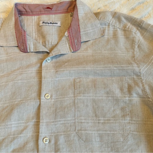 Tommy Bahama Linen Button Down Shirt Off-White Long Sleeve Textured Men’s Sz XL - Picture 3 of 7